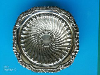 Art Nouveau Silver Plated Antique Rare Centerpiece 6 " /15.  5cm Dish Tray 1900 
