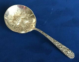 Kirk Stieff Repousse Sterling Silver Bonbon Spoon With Berry Bowl