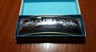 Vintage Old Rare Harmonica Key Of C Olympia With Box