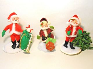 Vintage Annalee Set Of 3 Santa 
