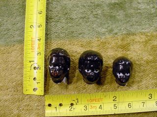 3 X Excavated Painted Vintage Victorian Doll Head Kister Age 1860 German A 10983