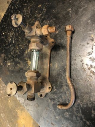 Antique Brass Oil Water Sight Gauge Glass Hit Miss Steam Engine Neat