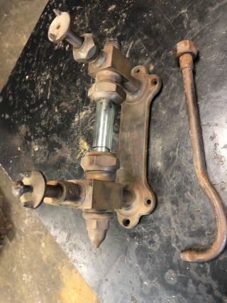Antique Brass Oil Water Sight Gauge Glass Hit Miss Steam Engine Neat 2