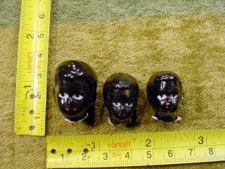 3 X Excavated Painted Vintage Victorian Doll Head Kister Age 1860 German A 10989