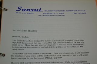 Rare 1971 Sansui stereo electronic equipment dealers information book audiophile 3