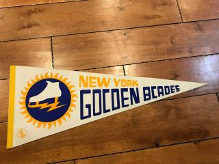 Rare Wha York Golden Blades Vintage Defunct Logo Pennant 30 " Full