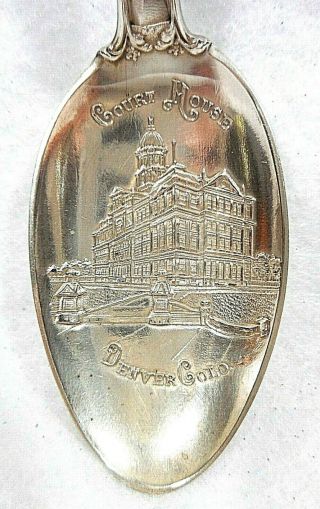 Sterling Silver Souvenir Spoon Denver,  Colorado Court House