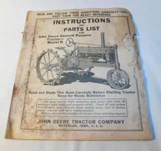 Rare 1936 John Deere Model B Farm Tractor Advertising Brochure Booklet
