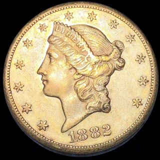 1882 - Cc $20 " Double Eagle " Nearly Uncirculated High End Rare Gold Carson City Nr