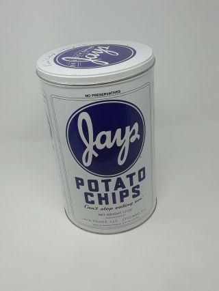 Vintage Jays Potato Chips Advertising Tin 12 Oz Collectible Chicago Il