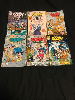 Rare 1990 6 - Issue Set Goofy Adventures: Walt Disney Comics,  8,  9,  12,  13,  15,  16