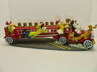Rare Disney Mickey Mouse & Co Fire Truck Decorative Menorah Donald Pluto Goofy