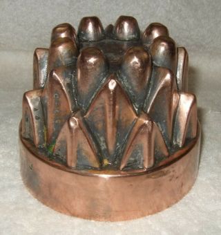 Antique Copper Mold Pudding Mold Rare Mold Lead Lined Small Mold Great Look