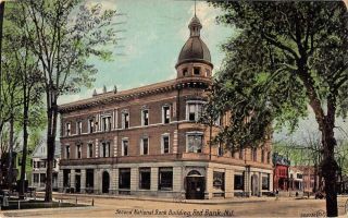 Red Bank Jersey Bank Building Antique Postcard J55624