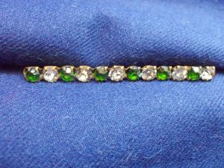 Antique Green Rhinestone And Clear R 