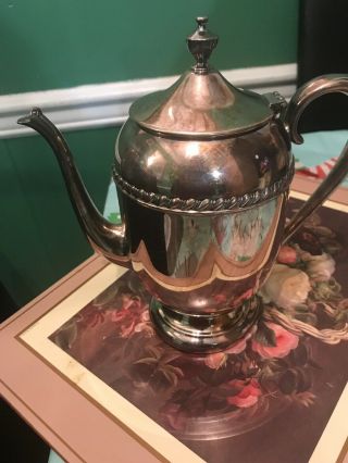 Antique Sheridan Silver_on_copper Teapot /coffee Pot With Lid,  Barely