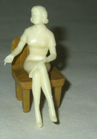 Vintage Marx Doll House Female Mother Woman Figure Seated