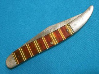 ANTIQUE ' 19 - 39 REMINGTON USA R1615 CANDY STRIPED FOLDING FISH TOOTHPICK KNIFE 3