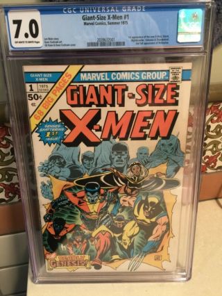 Rare 1975 Bronze Age Giant - Size X - Men 1 Cgc 7.  0 Universal Key Issue Ow/w