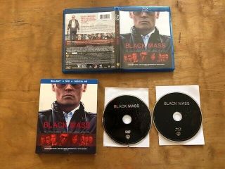 Black Mass Blu Ray/dvd Wb Rare Slipcover 2 Disc Johnny Depp No Digital