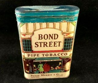 Vintage Bond Street Tobacco Tin Rare Old Advertising Metal
