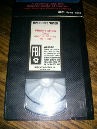 Fright Show VHS Starlog Video Rare Horror Anthology Gore SOV 2
