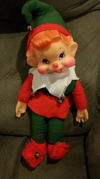 Vintage Wind Up The Rushton Co.  Elf Rubber Face 1950 
