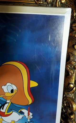 RARE Vintage Donald Duck Generations Then & Now 1986 Collectors Poster Framed 3