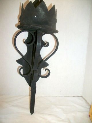 Very Large Cast Iron & Wrought Iron Candle Sconce Medieval Gothic