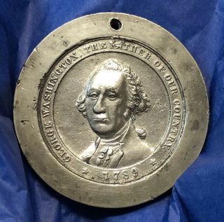 1789 George Washington Indian Peace Medal W/letter Of Authenticity - Very Rare