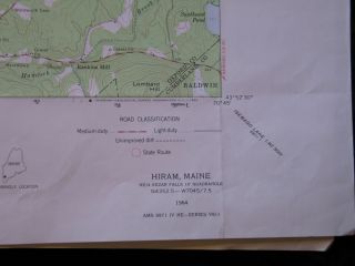 HIRAM MAINE 7.  5 Min Quad Topo Map 1964/1966 Saco River Denmark Brownfield ME 2