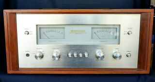 Vintage Kenwood 700m Solid State Power Amplifier With Rare Wood Case Vg,  Cond.