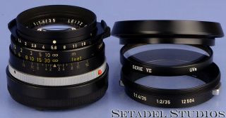 Leica 35mm Summilux F1.  4 2nd Ver Infinity Lock Black M Lens,  12504 Shade Rare