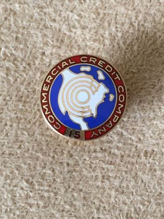 10k Commercial Credit Company 15 Year Service Pin Vintage Wow So Rare