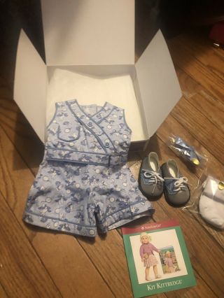 American Girl Kit Play Suit Blue Bunny Rabbit Rare Set Outfit With Box