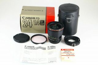 [rare In Box] Canon Fd 24mm F/1.  4 L Nfd Wide Angle Mf Lens From Japan 5636