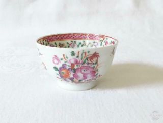 Antique 18th Century Chinese Famille Rose Porcelain Tea Bowl C1760/70