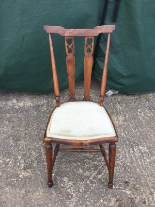 Edwardian Nursing - Bedroom Chair With Green Upholstered Seat