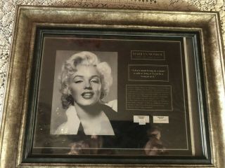 Marilyn Monroe Legend Authentic Hair Lock W Worn Dress Piece Rare Signed Loa