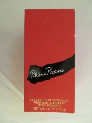 Vintage Paloma Picasso Perfumed Golden Body Powder 4.  5 Oz Very Rare
