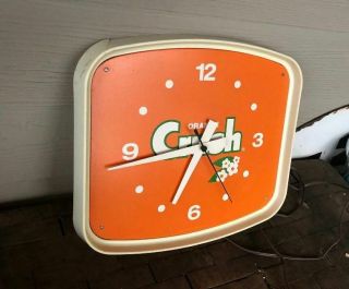 Vintage Orange Crush Clock Sign Antique Soda Pop Cola RARE circa 1981 2
