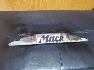 Mack Truck Hood Emblem Trim Metal Chrome Rare Vintage Badge Name Plate