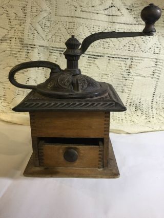 Antique Parkers Bros Coffee Mill Grinder 1800’s