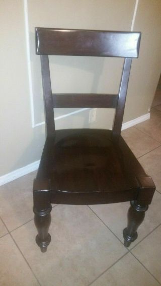 Pottery Barn Montego Wood Armless Dining Chair Dark Mahogany / Espresso Rare