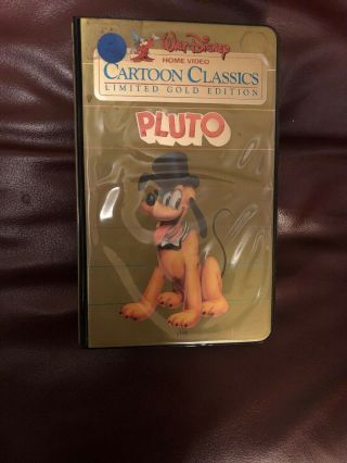 Pluto Vhs Disney Home Video Cartoon Classics Gold Edition Rare Clamshell Cartoon