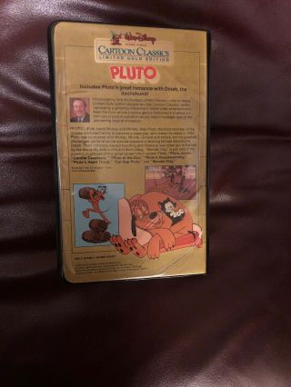 Pluto VHS Disney Home Video Cartoon Classics Gold Edition rare clamshell cartoon 3