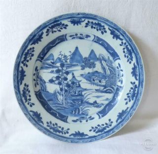 18th Century Antique Chinese Blue And White Porcelain Plate