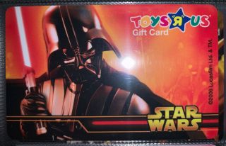 Star Wars 2006 Lucasfilm Ltd.  & Tm Toys R Us Gift Card Very Rare Darth Vader