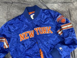 Rare Vintage York Knicks Starter Jacket Size Xl X - Large Nylon Basketball Wow