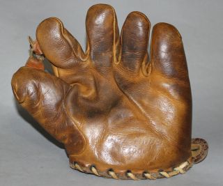 Antique Vintage 1940’s Yale F400 Casey Model Split Finger Baseball Glove 